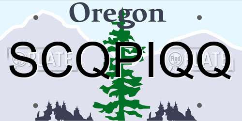 SCQPIQQ Oregon License Plate