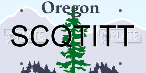 SCQTITT Oregon License Plate