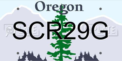 SCR29G Oregon License Plate