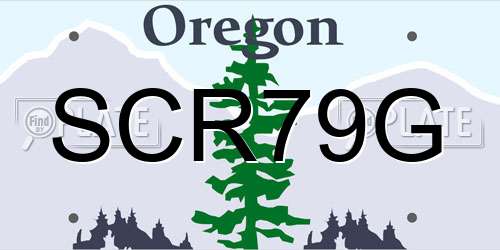 SCR79G Oregon License Plate