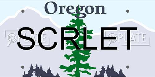SCRLET Oregon License Plate