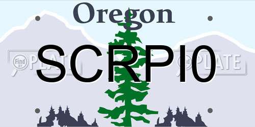SCRPI0 Oregon License Plate