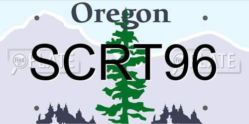SCRT96 Oregon License Plate