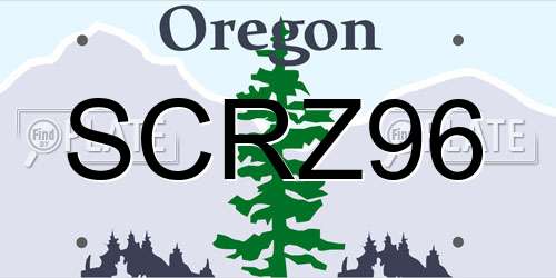 SCRZ96 Oregon License Plate