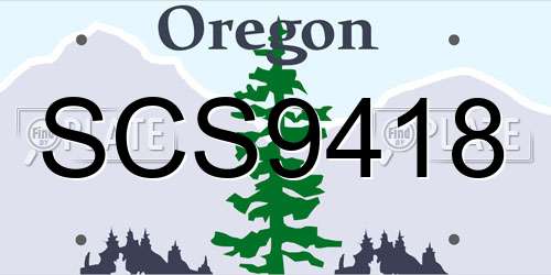 SCS9418 Oregon License Plate