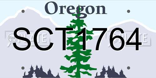 SCT1764 Oregon License Plate