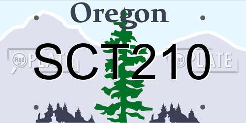 SCT210 Oregon License Plate