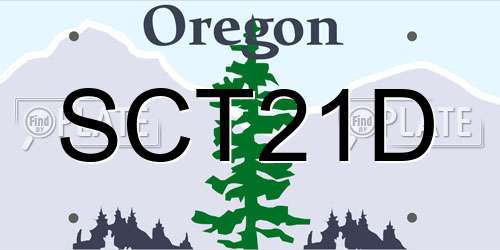 SCT21D Oregon License Plate