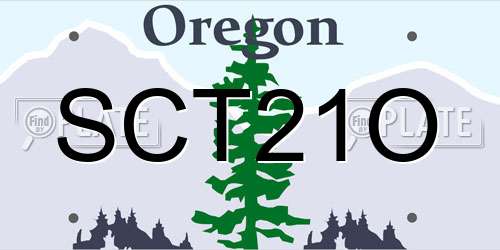 SCT21O Oregon License Plate