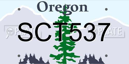 SCT537 Oregon License Plate