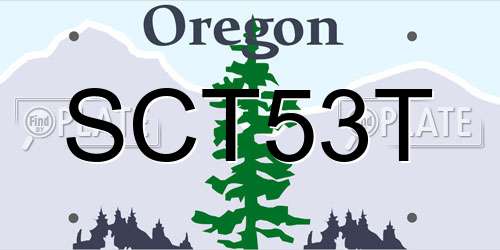 SCT53T Oregon License Plate