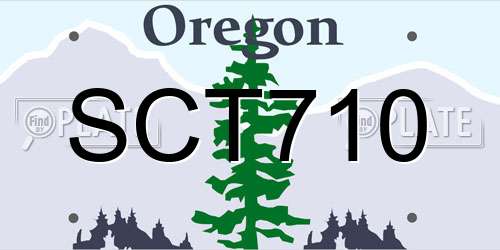 SCT710 Oregon License Plate