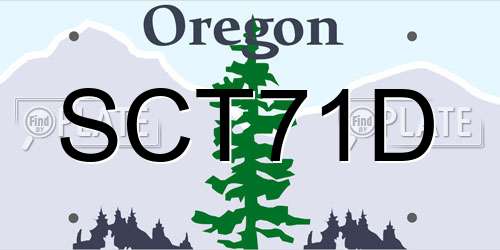 SCT71D Oregon License Plate
