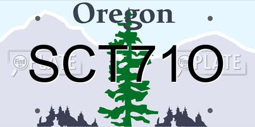 SCT71O Oregon License Plate