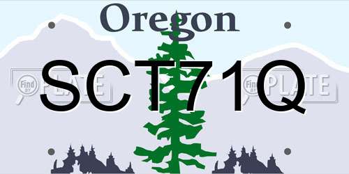 SCT71Q Oregon License Plate