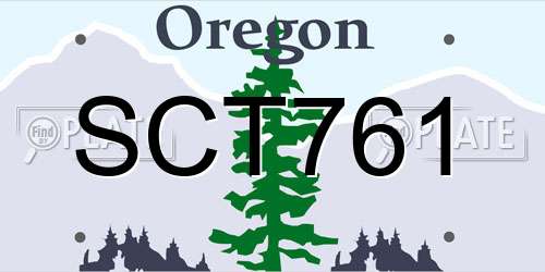 SCT761 Oregon License Plate