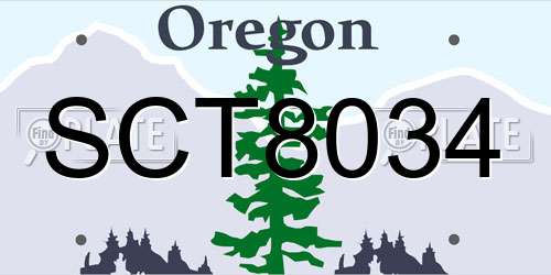 SCT8034 Oregon License Plate