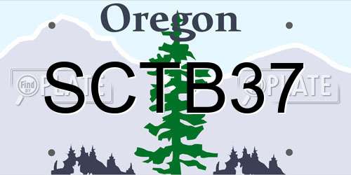 SCTB37 Oregon License Plate