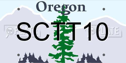 SCTT10 Oregon License Plate