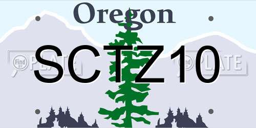 SCTZ10 Oregon License Plate