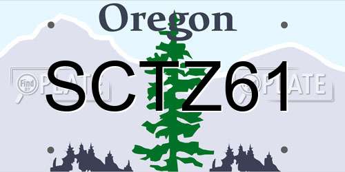 SCTZ61 Oregon License Plate