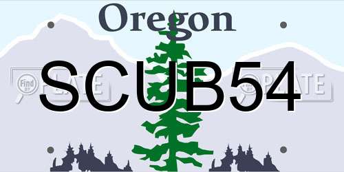 SCUB54 Oregon License Plate