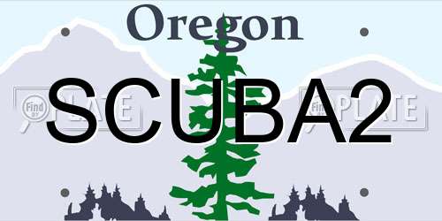 SCUBA2 Oregon License Plate