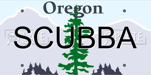 SCUBBA Oregon License Plate