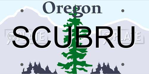 SCUBRU Oregon License Plate