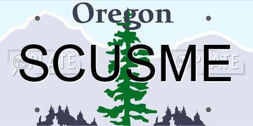 SCUSME Oregon License Plate