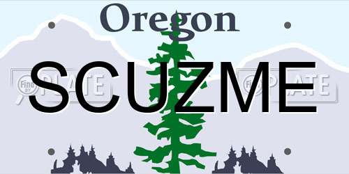 SCUZME Oregon License Plate