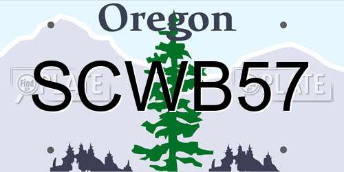 SCWB57 Oregon License Plate