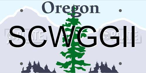 SCWGGII Oregon License Plate