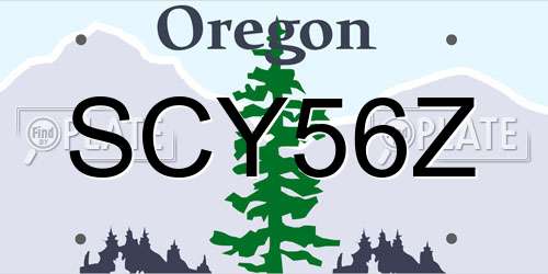 SCY56Z Oregon License Plate