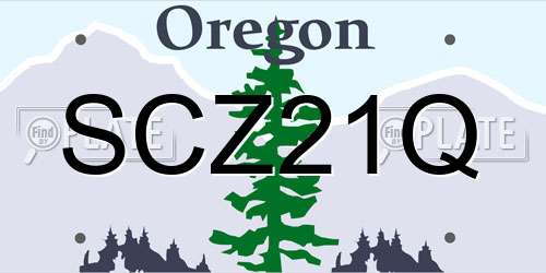 SCZ21Q Oregon License Plate