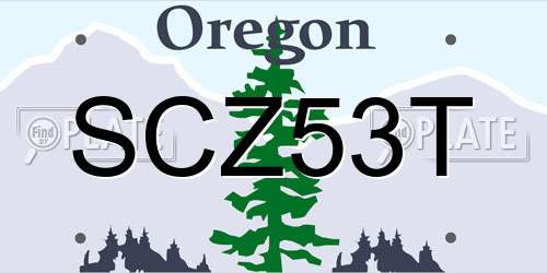SCZ53T Oregon License Plate