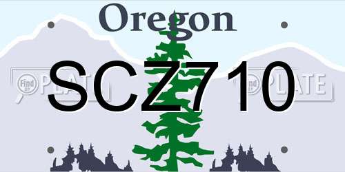 SCZ710 Oregon License Plate