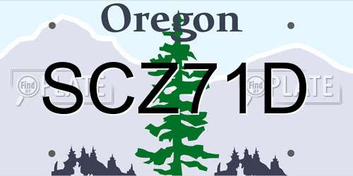 SCZ71D Oregon License Plate