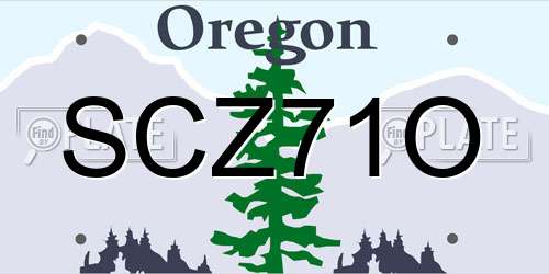 SCZ71O Oregon License Plate