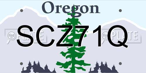 SCZ71Q Oregon License Plate