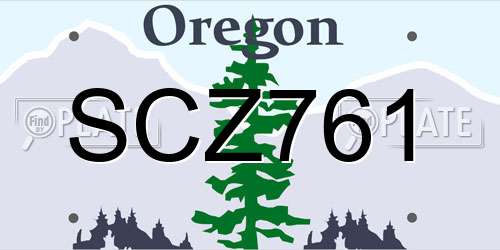 SCZ761 Oregon License Plate