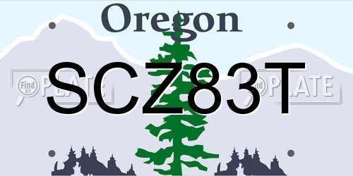 SCZ83T Oregon License Plate