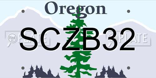 SCZB32 Oregon License Plate