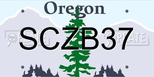 SCZB37 Oregon License Plate