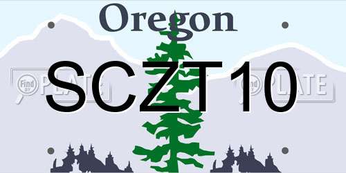 SCZT10 Oregon License Plate