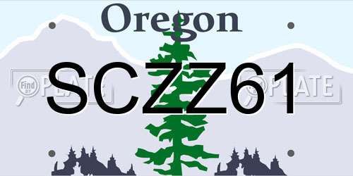 SCZZ61 Oregon License Plate