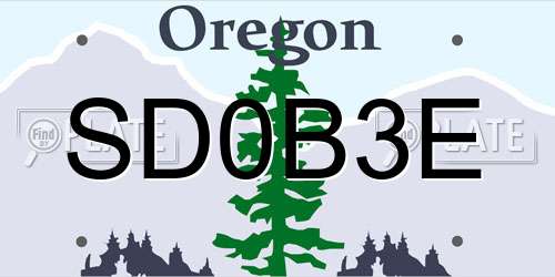 SD0B3E Oregon License Plate
