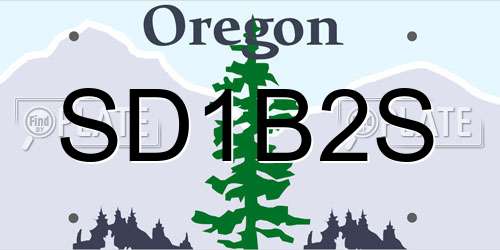 SD1B2S Oregon License Plate