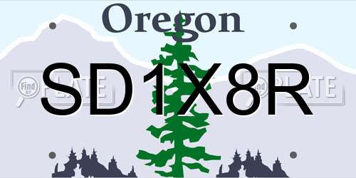 SD1X8R Oregon License Plate