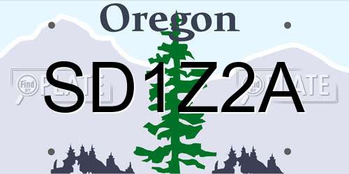SD1Z2A Oregon License Plate